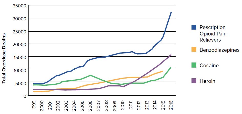 Overdose Deaths per Year by Drug Substance Overdose Deaths per Year by Drug Substance